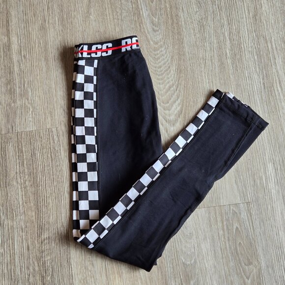 NWOT YOUNG & RECKLESS Black & White Checkered Legging XS - Picture 1 of 4
